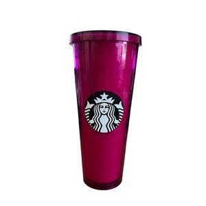 Rare Starbucks Coffee  Tumbler Cold Cup Fuchsia Jelly Gummy 2016 Venti 24oz